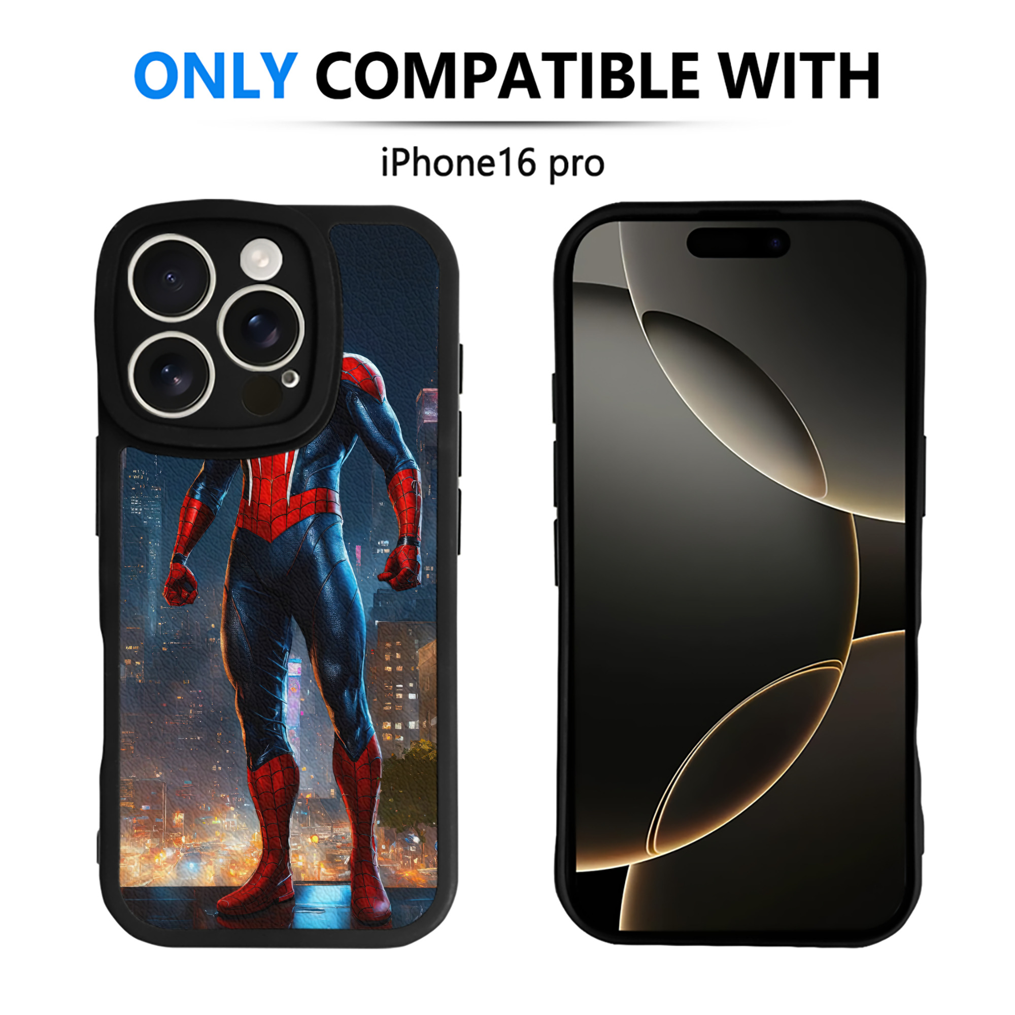 （画像用） Spider Man スパイダーマン 【iPhone 16シリーズ対応】シリコンスマホケース（レザー調） 材質：シリコン